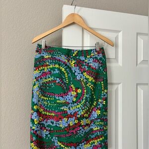 Talbots skirt size 2 kelly green floral
